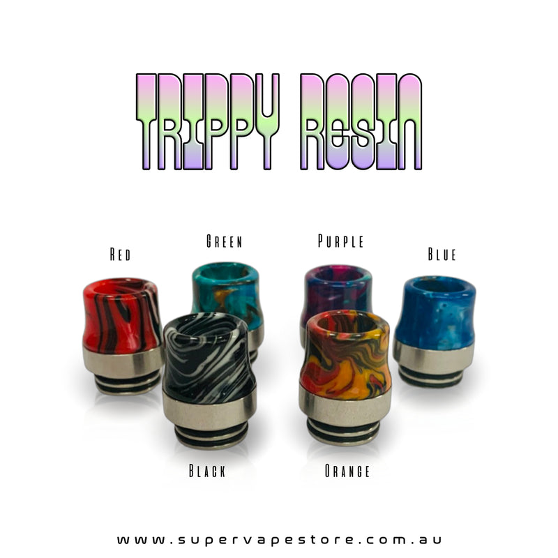 810 Drip Tips - Trippy Resin - Steel-Base Anti-Spit - Super Vape Store