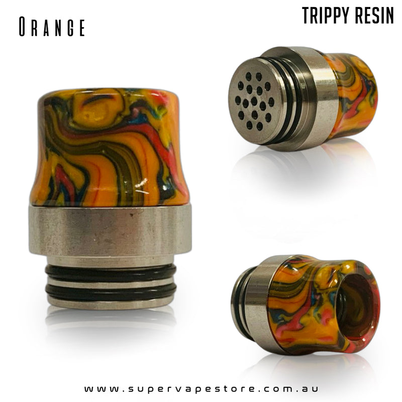 810 Drip Tips - Trippy Resin - Steel-Base Anti-Spit - Super Vape Store