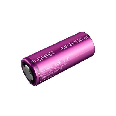 1pc Efest - IMR 26650 4200mAh 50A - Flat Top Li ion Rechargeable Battery - Super Vape Store